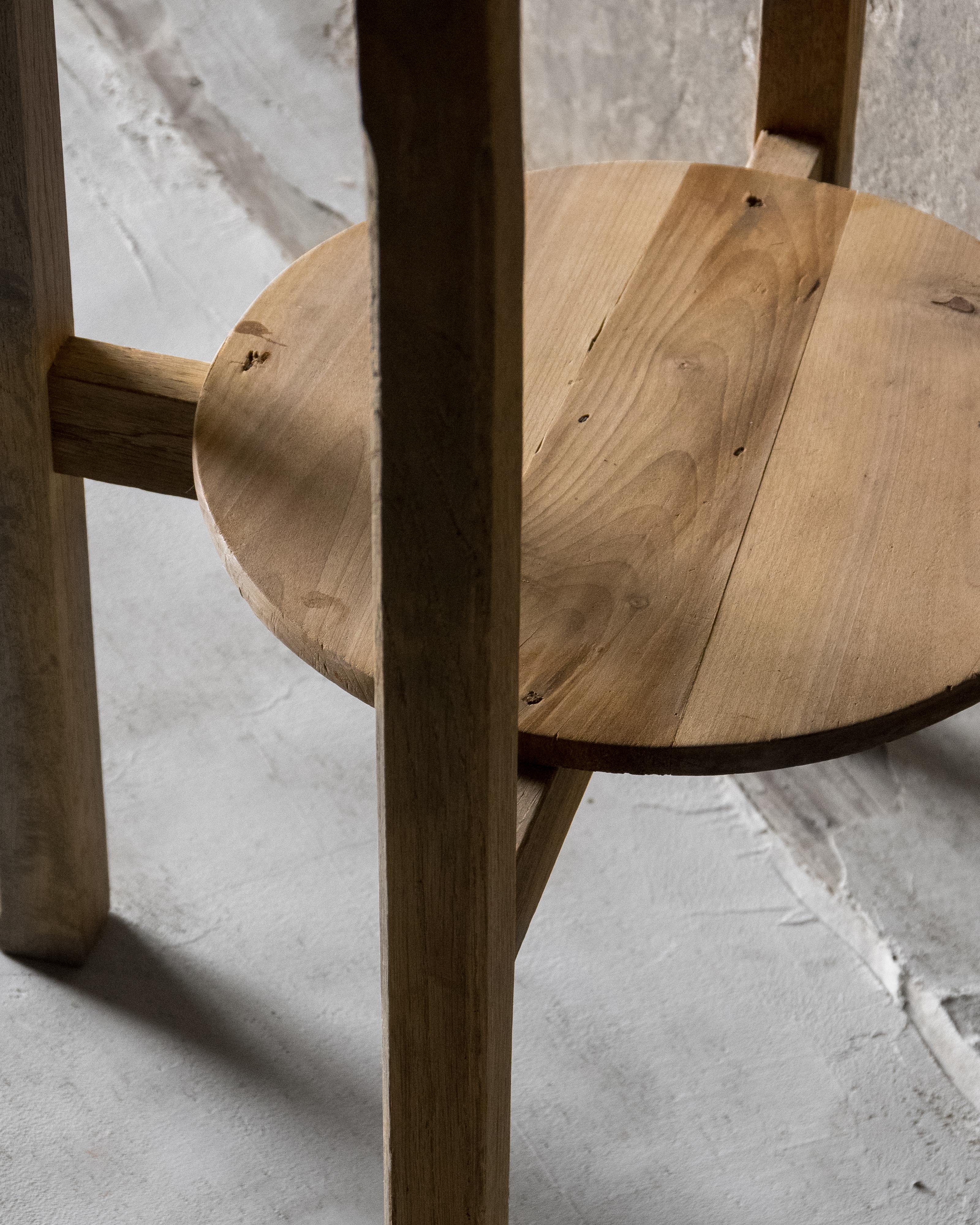 Japanese Vintage  Side Table (Round) , Natural Finish , Showa 1926– For Sale 7