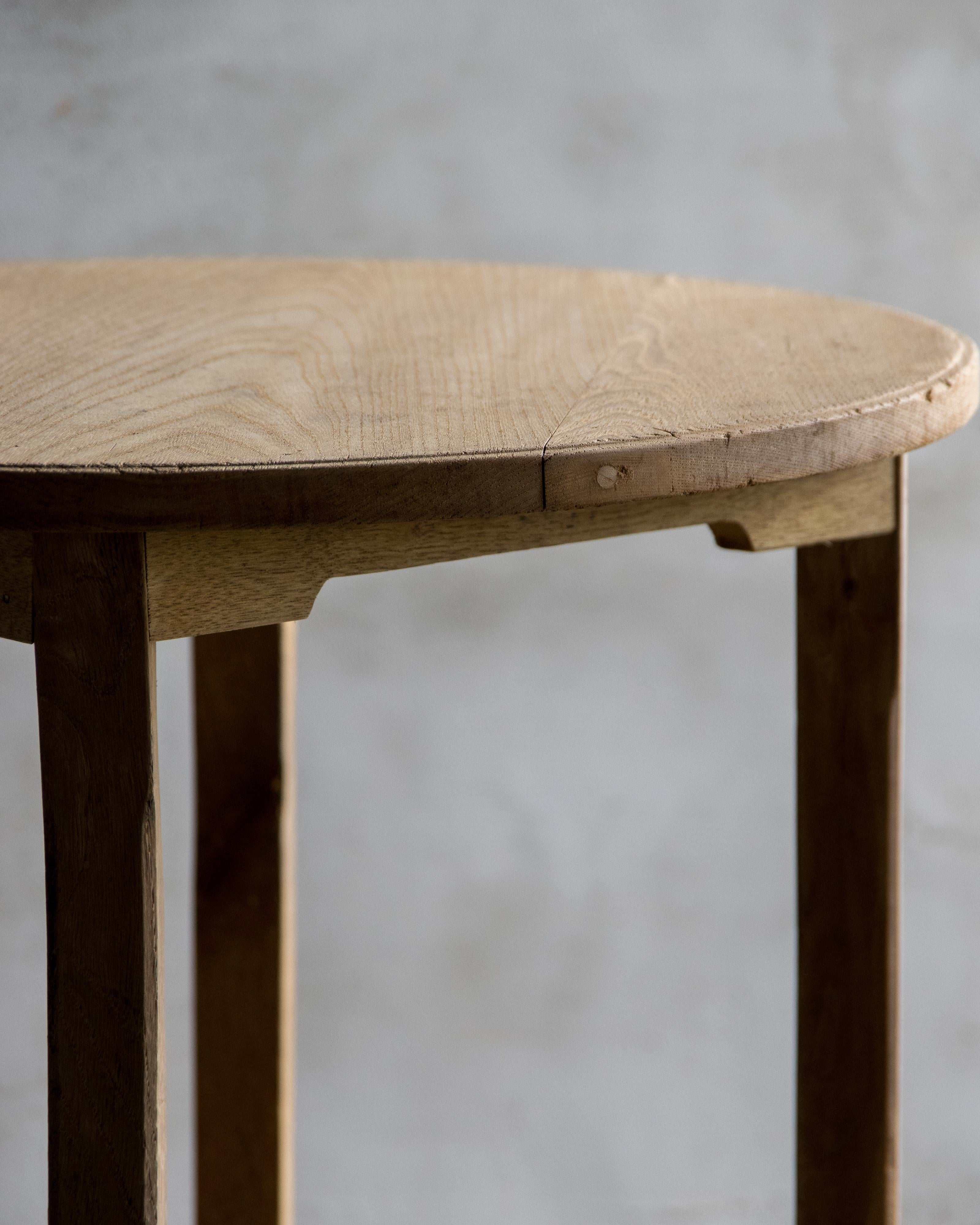 Wood Japanese Vintage  Side Table (Round) , Natural Finish , Showa 1926– For Sale