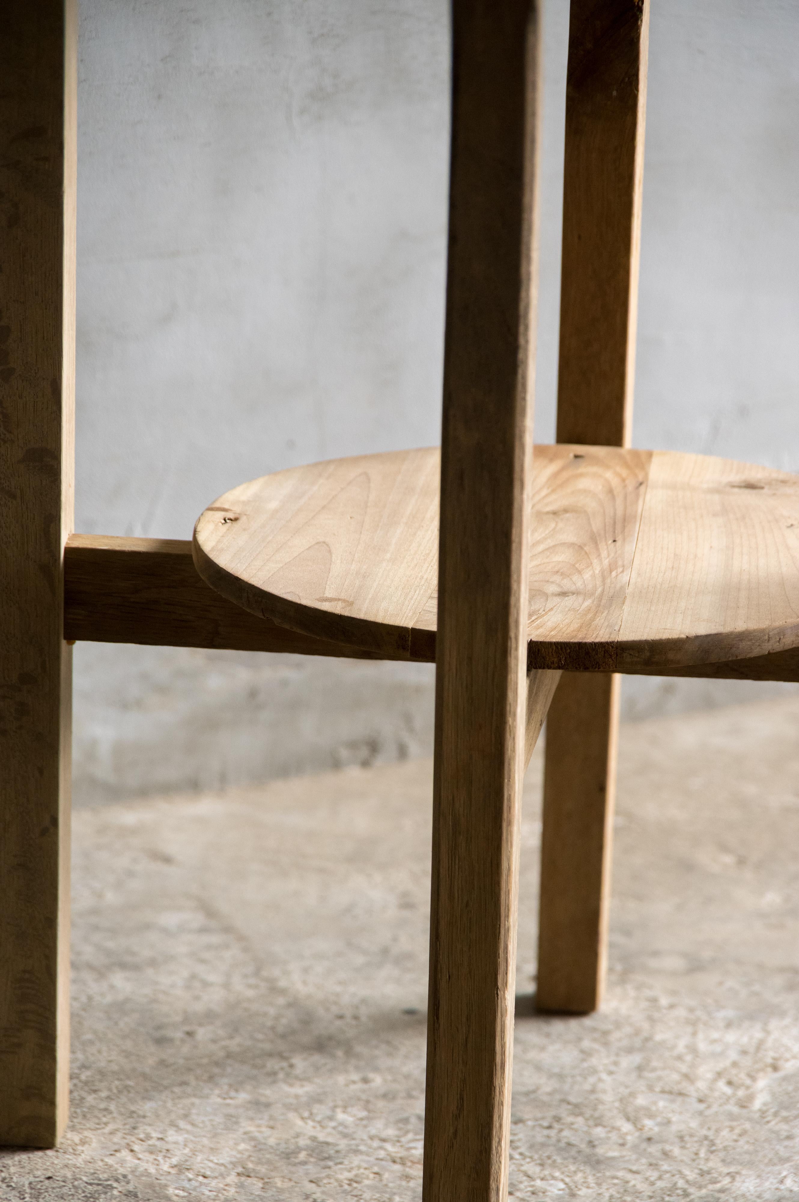 Japanese Vintage  Side Table (Round) , Natural Finish , Showa 1926– For Sale 1
