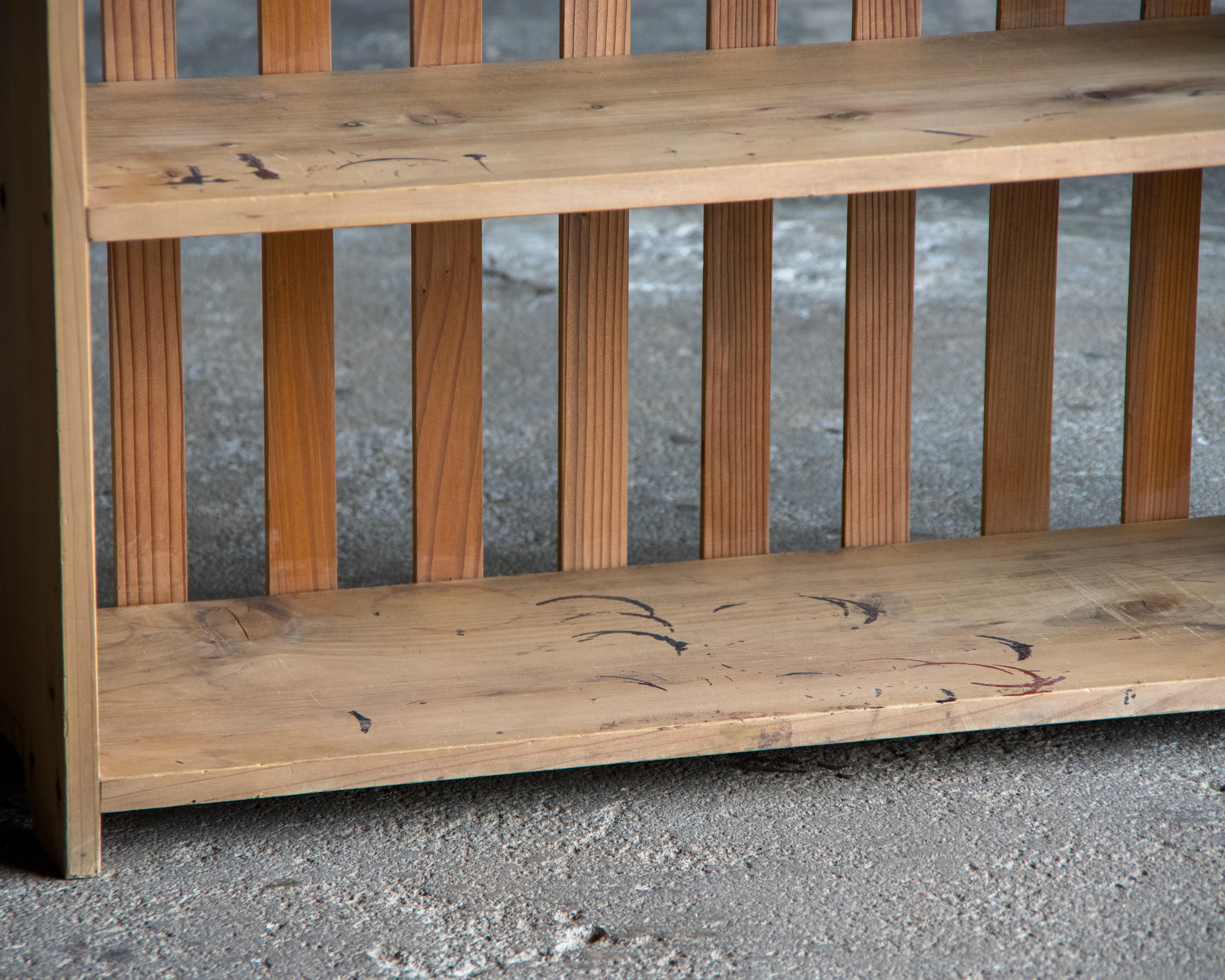 Etagère japonaise vintage à lattes en hinoki, début de la période Showa '1926-'. en vente 8