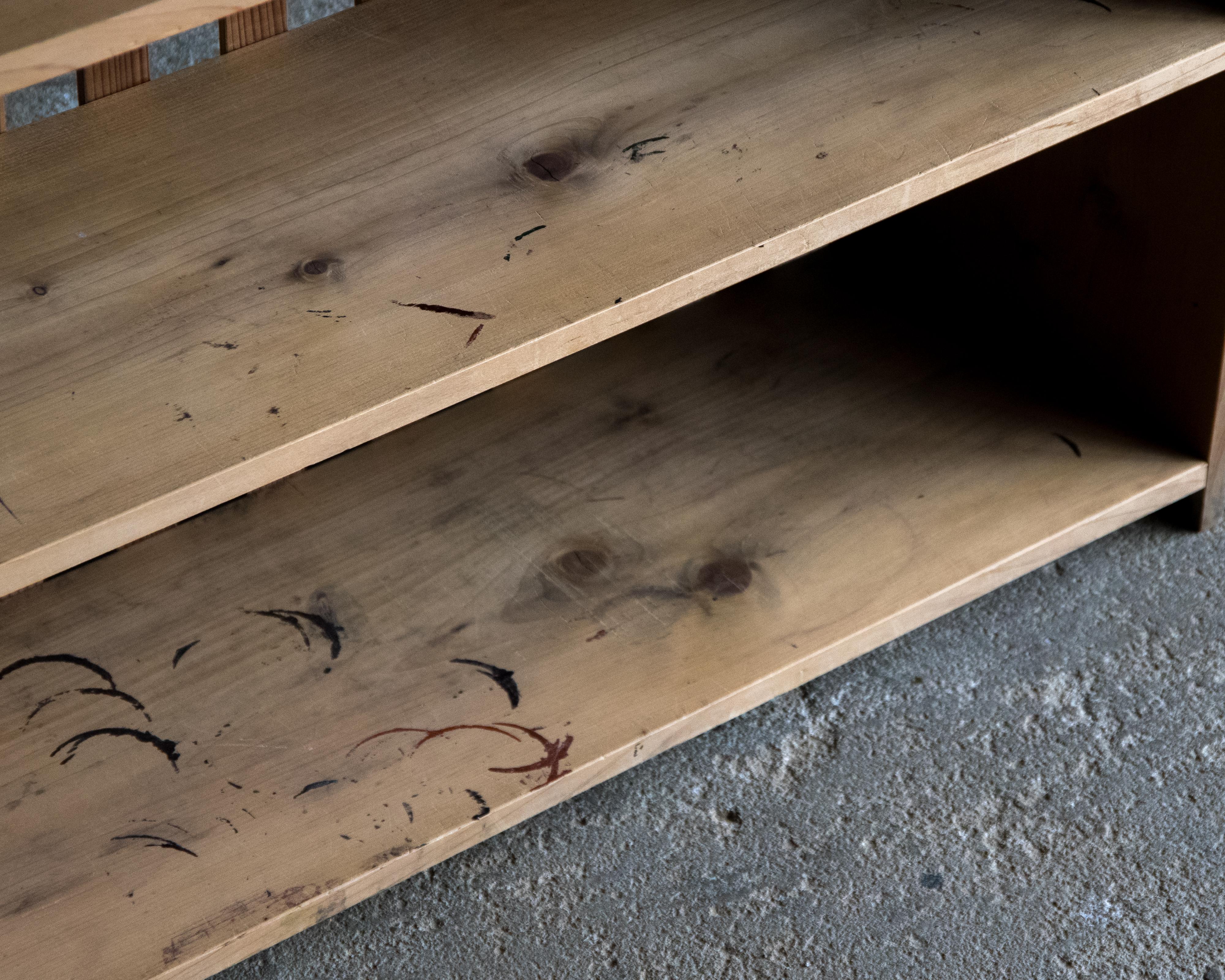 Etagère japonaise vintage à lattes en hinoki, début de la période Showa '1926-'. en vente 10