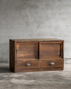 Japanese Vintage Sliding-Door Cabinet, Early Showa Period (1926–1945), Wabi Sabi