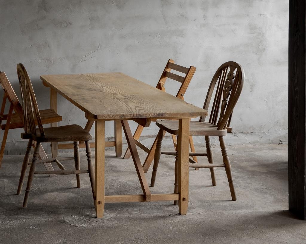 Table japonaise vintage en pin massif, période Showa '1926-' en vente 1