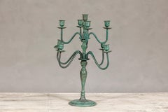 Japanese Vintage Two-Tiered Eight Arm Candelabra with Verdigris Patina