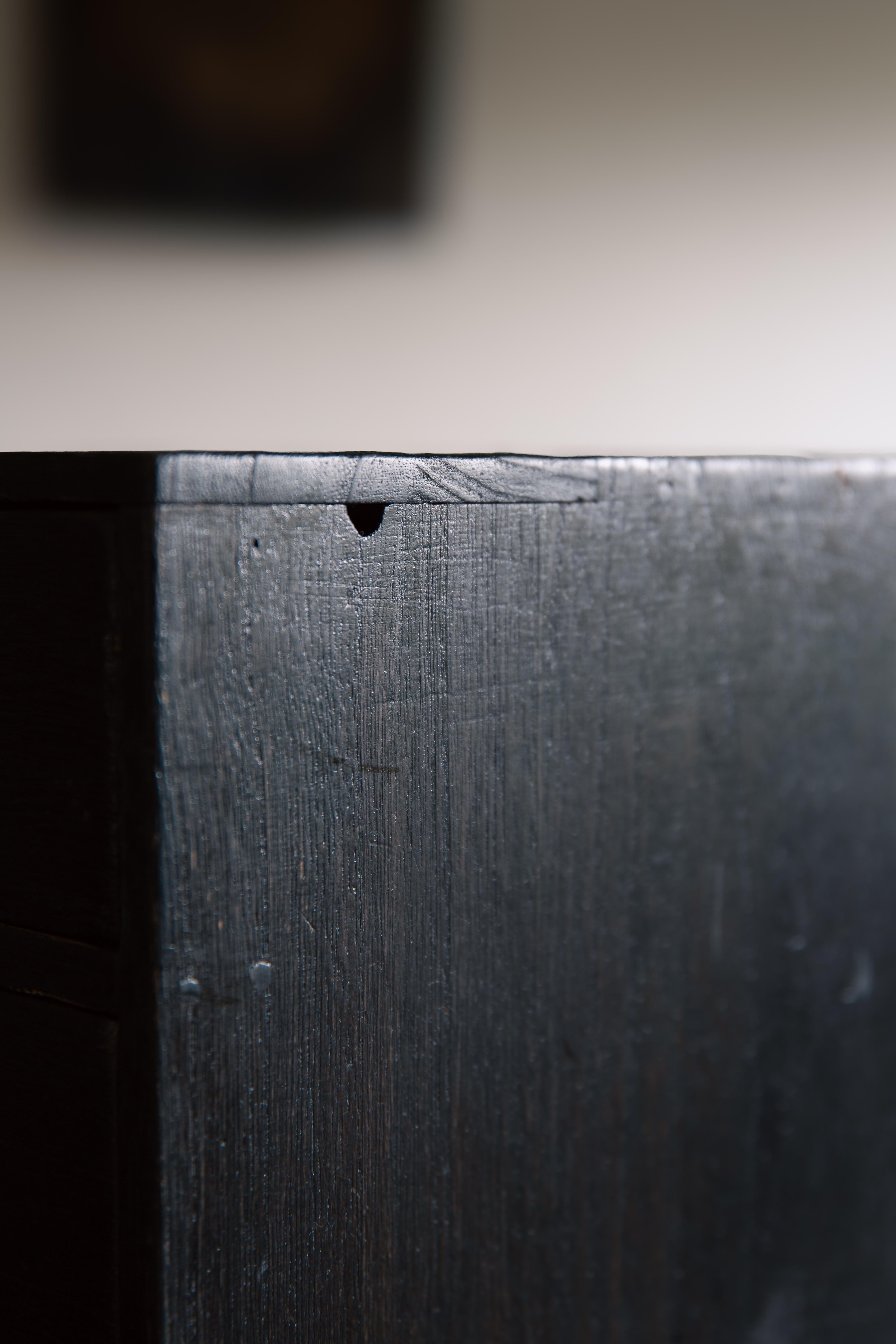 Japanese vintage urushi small Kiri tansu box chest of drawers, wabi sabi mingei For Sale 13
