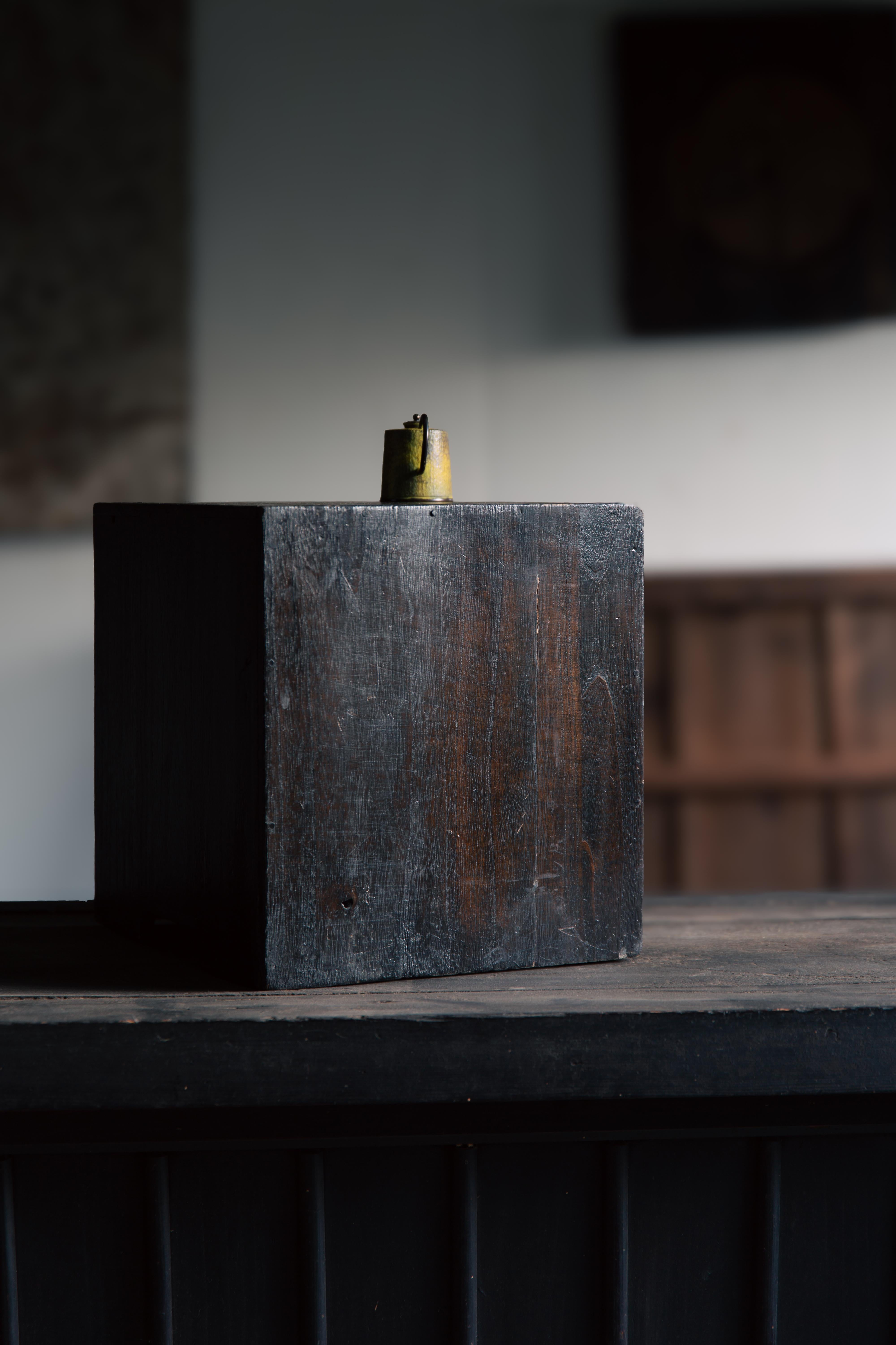 Woodwork Japanese vintage urushi small Kiri tansu box chest of drawers, wabi sabi mingei For Sale