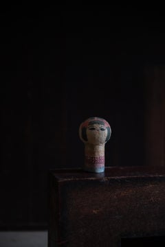 Japanese Vintage Washi paper Kokeshi doll, Hariko papier-mache wabi sabi mingei