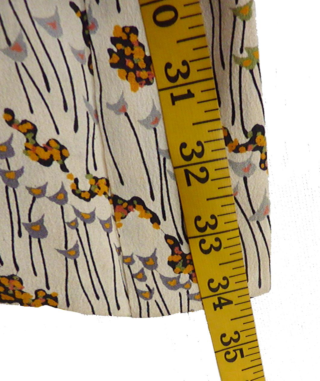 Handgefertigter Vintage-Kimono aus Seide mit Weizengras-Druck im Angebot 1