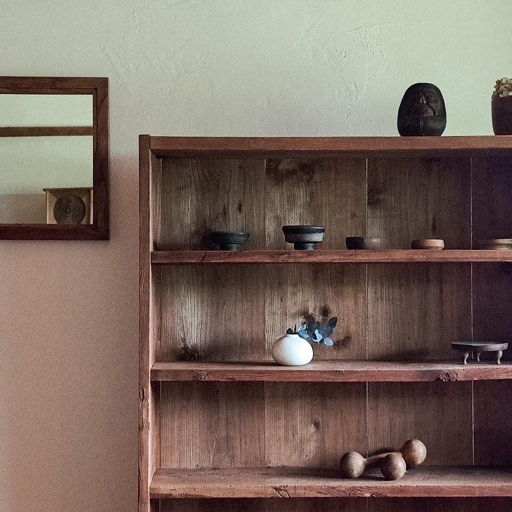 Japanese Vintage Wooden Open Shelf, Mid Showa Period '1940-' For Sale 13