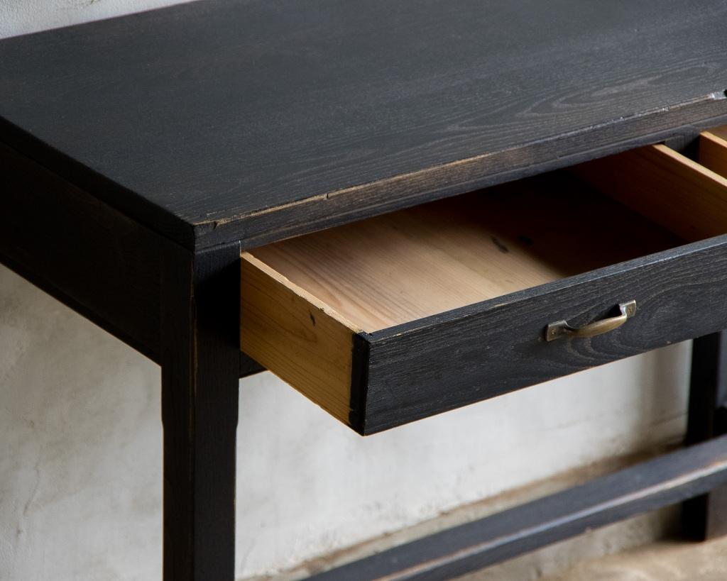 Mesa de Escritura Vintage Japonesa, Periodo Showa laca negra, Madera Maciza en venta 6