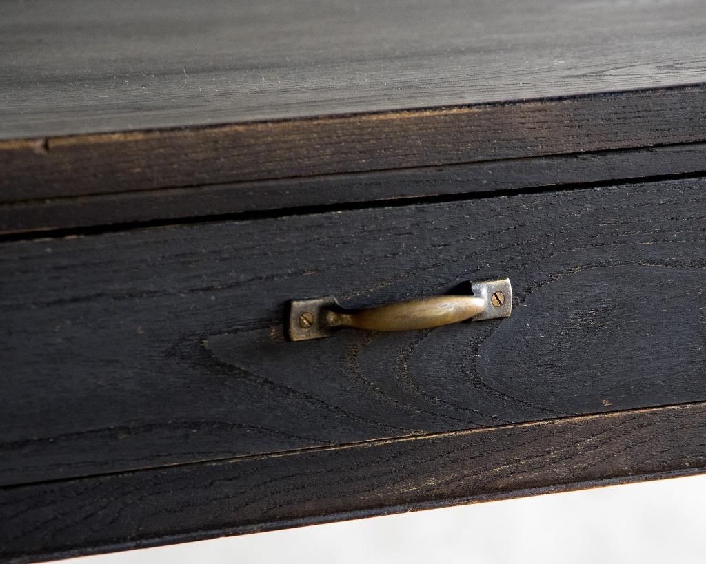 Mesa de Escritura Vintage Japonesa, Periodo Showa laca negra, Madera Maciza en venta 7