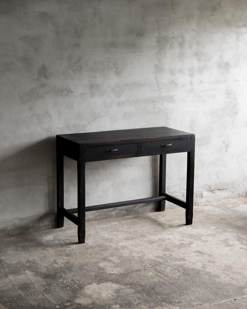 Mesa de Escritura Vintage Japonesa, Periodo Showa laca negra, Madera Maciza en venta 9