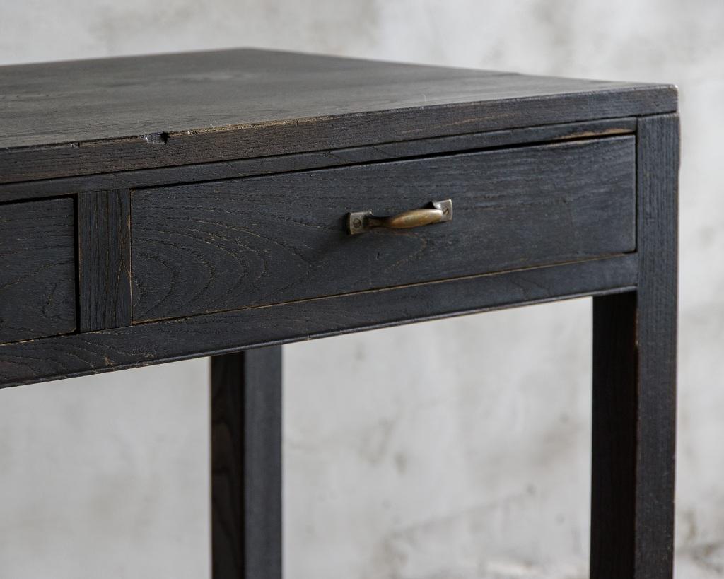 Mesa de Escritura Vintage Japonesa, Periodo Showa laca negra, Madera Maciza en venta 4