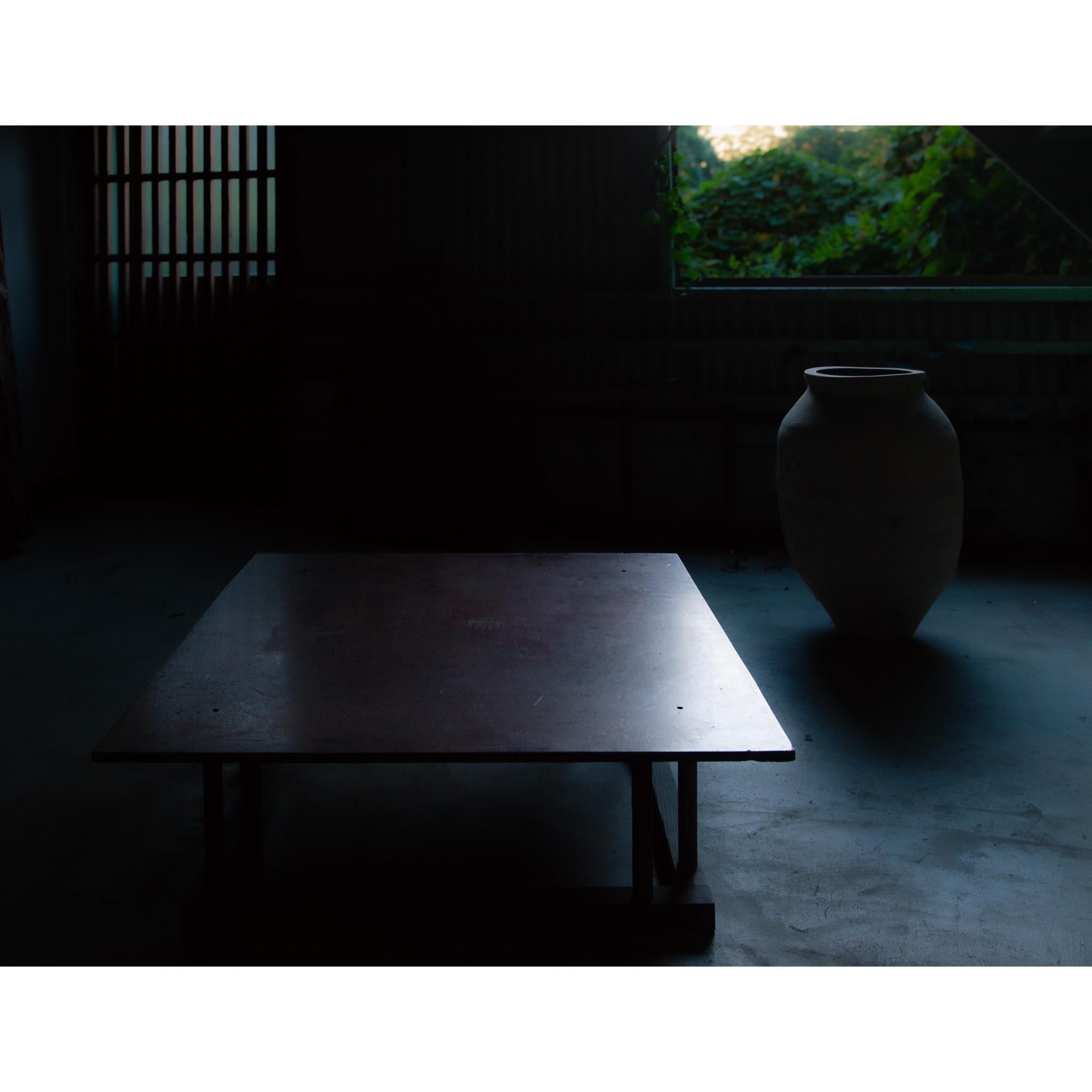 Japanese vtg low table. solid hardwood tabletop & antique leg frame. wabi sabi For Sale 13