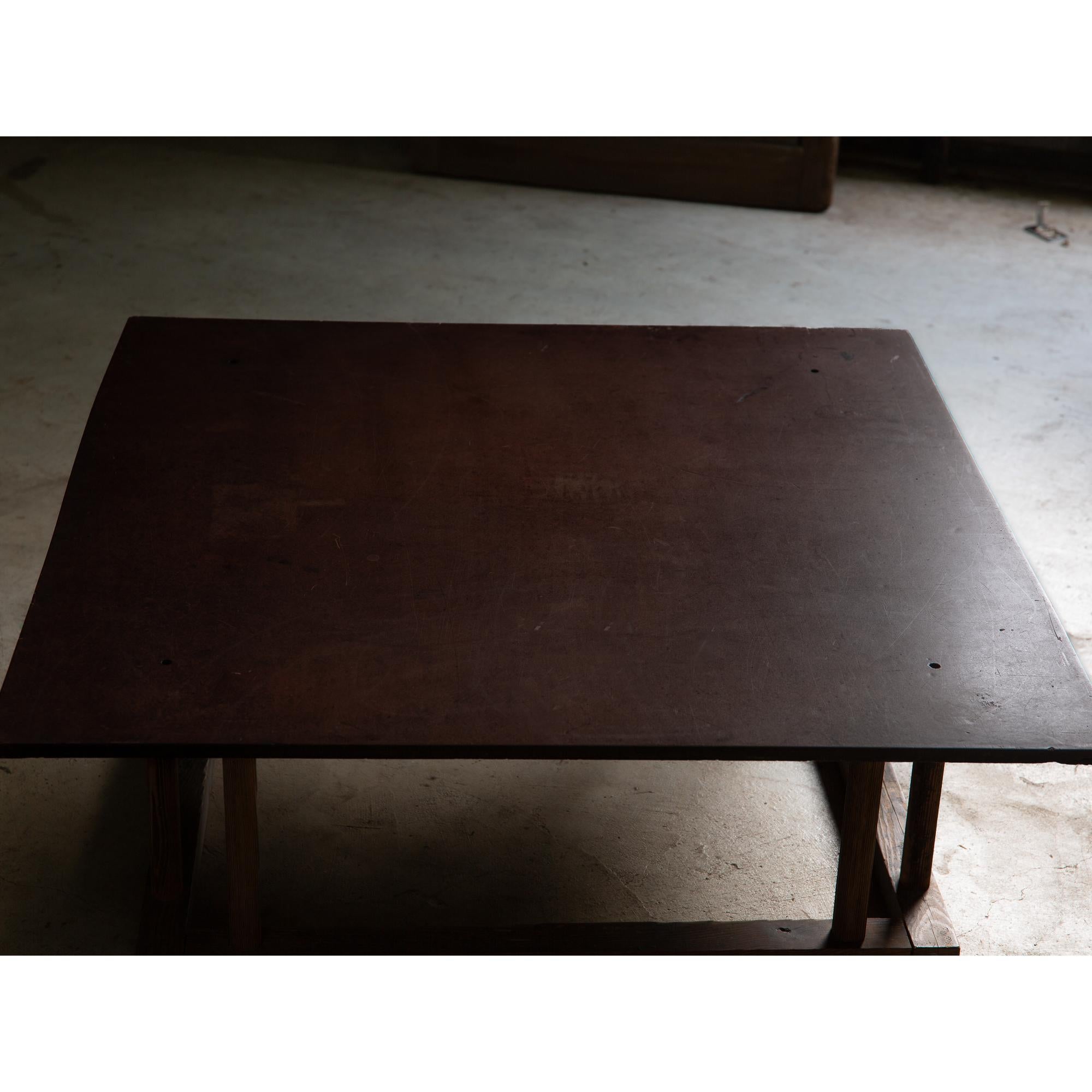 Hardwood Japanese vtg low table. solid hardwood tabletop & antique leg frame. wabi sabi For Sale