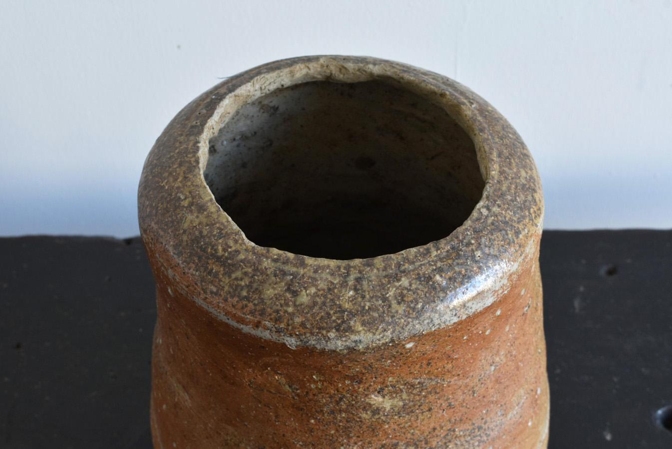 Japanese Wabi Sabi Antique Pottery Jar/1600s/Edo Period Vase 3