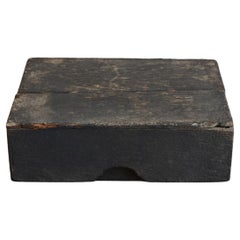 Japanese Wabi Sabi Antique Wooden Box/1850-1912/Small Black Display Stand