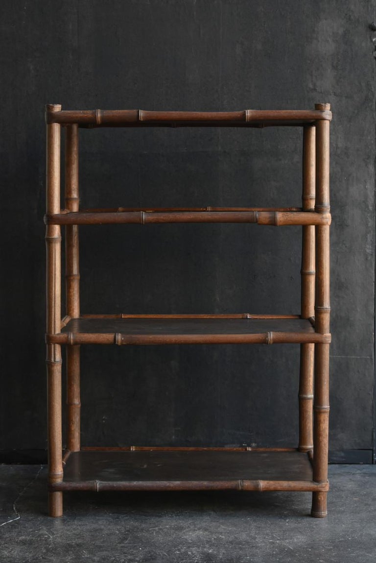 Japanese Wabi-Sabi Shelf Made of Bamboo and Wood / Meiji-Taisho Era / 1868-1920 For Sale 10