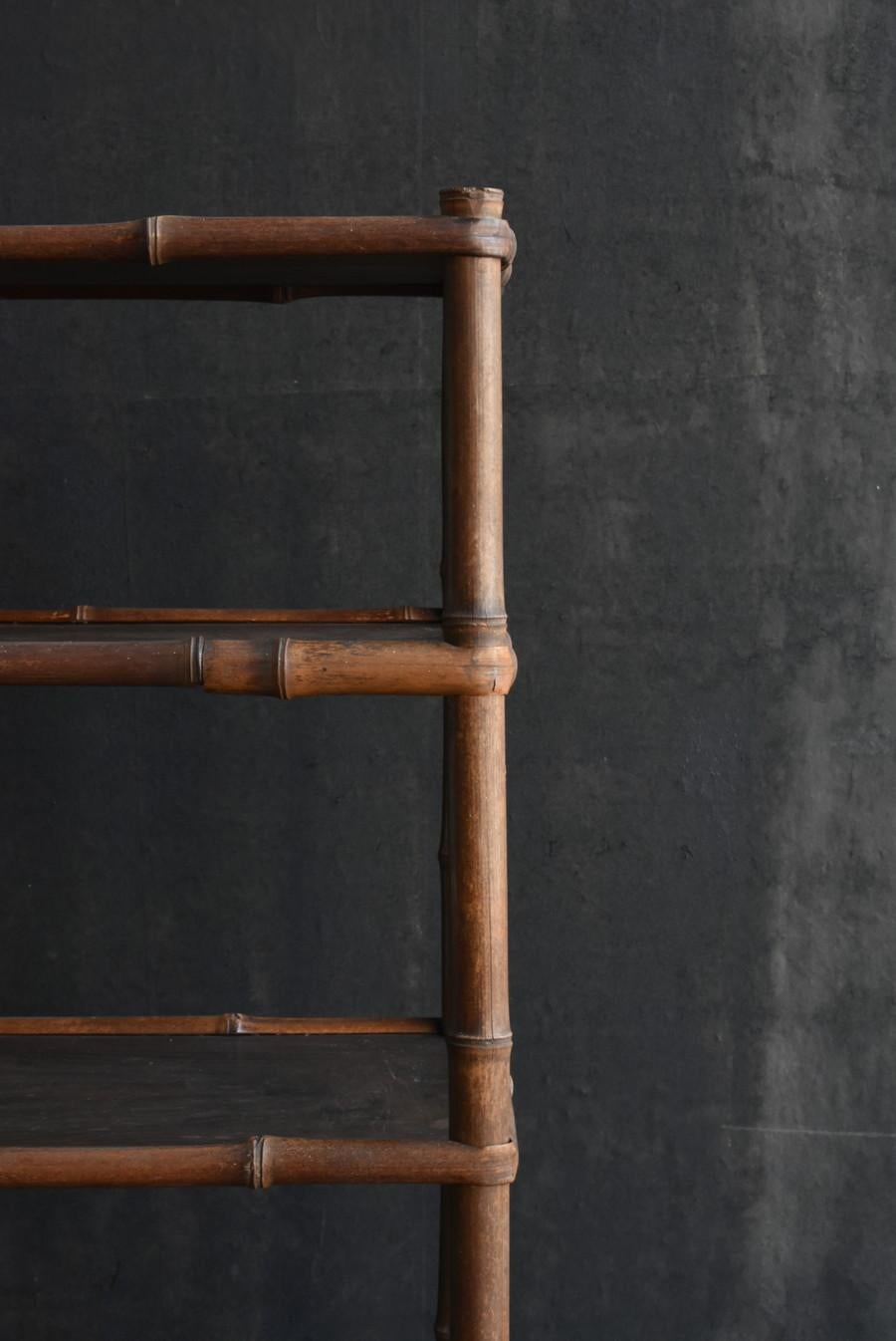 Japanese Wabi-Sabi Shelf Made of Bamboo and Wood / Meiji-Taisho Era / 1868-1920 11