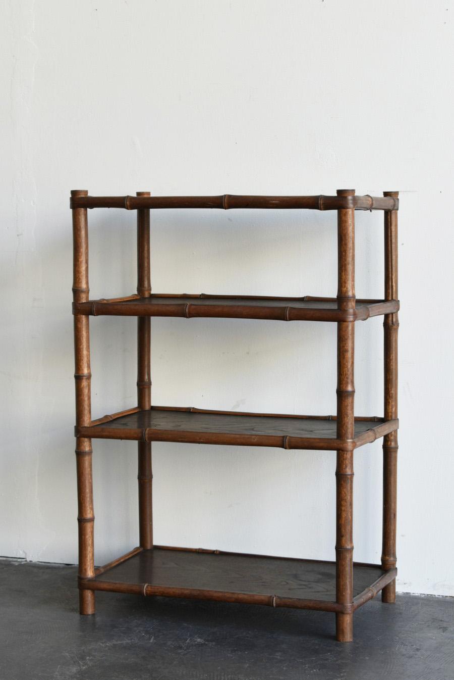 19th Century Japanese Wabi-Sabi Shelf Made of Bamboo and Wood / Meiji-Taisho Era / 1868-1920