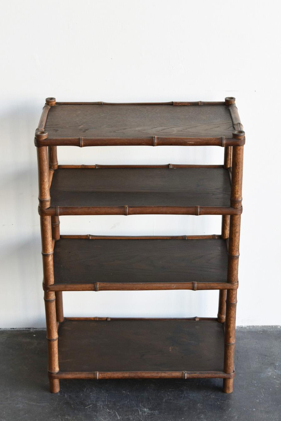 Japanese Wabi-Sabi Shelf Made of Bamboo and Wood / Meiji-Taisho Era / 1868-1920 2