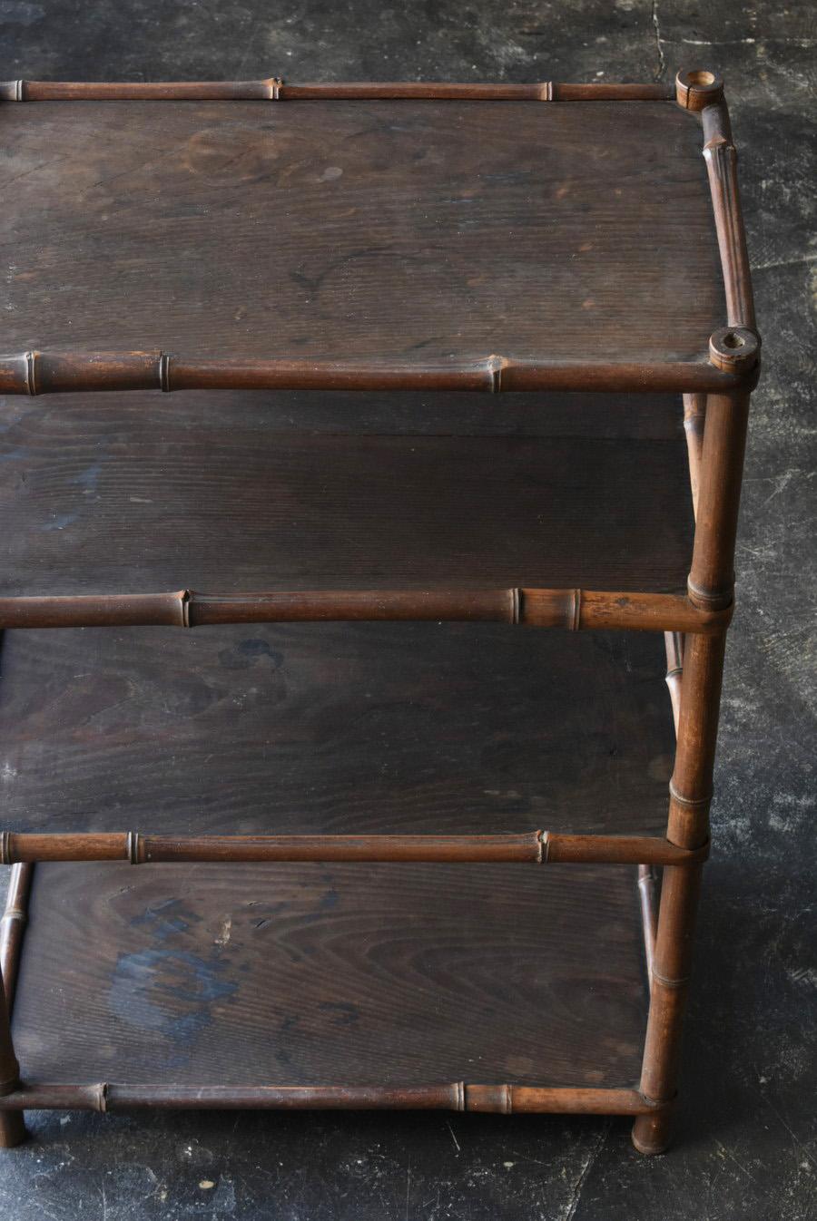Japanese Wabi-Sabi Shelf Made of Bamboo and Wood / Meiji-Taisho Era / 1868-1920 3