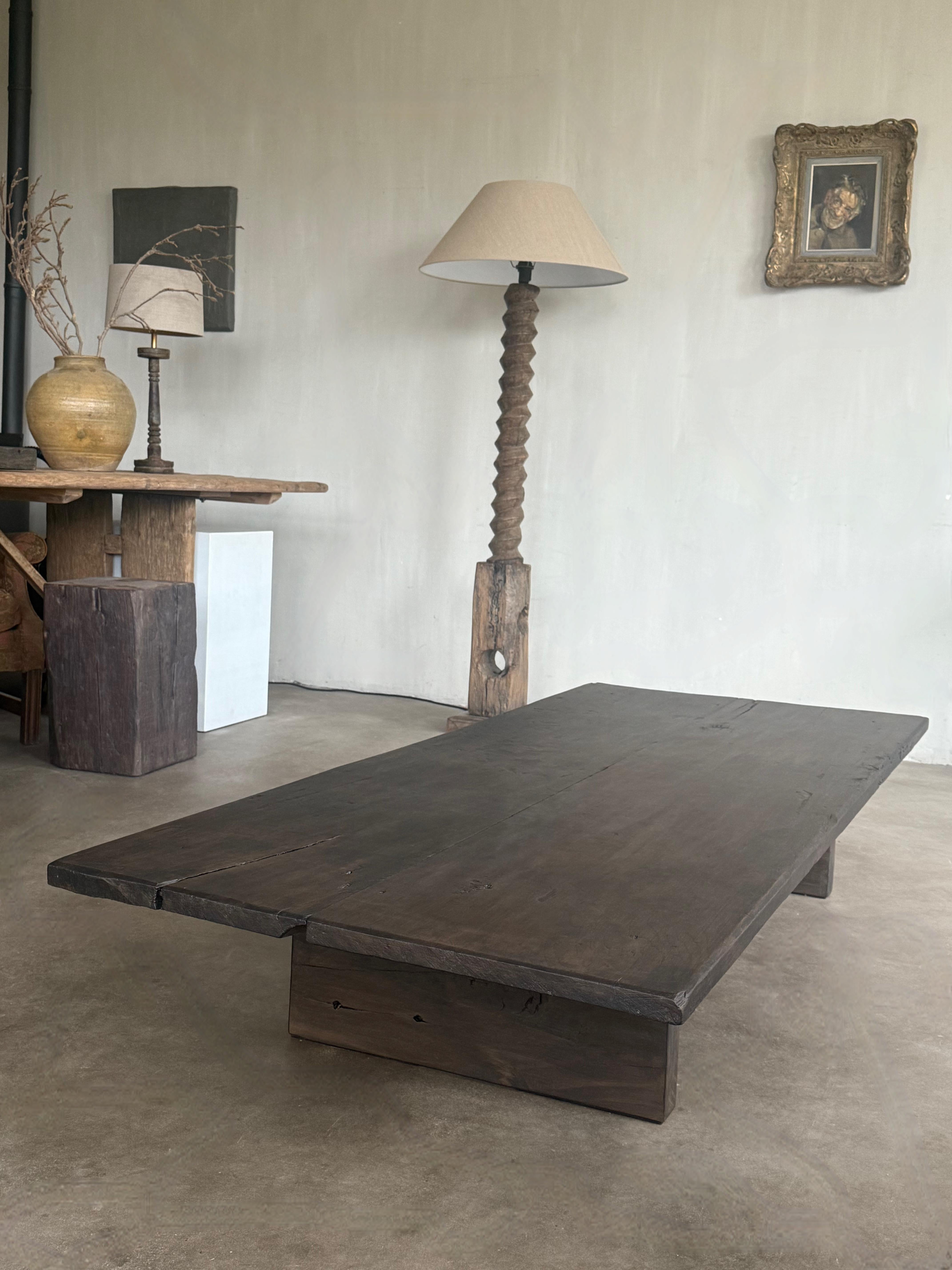 Japanese Walnut Coffee Table For Sale 4