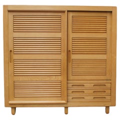 Japanese Wardrobe In Solid Oak, Guillerme And Chambron