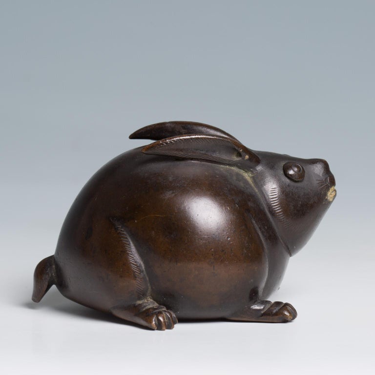 Japanese Water Dropper, Suiteki Shaped as a Hare, Momoyama Period at