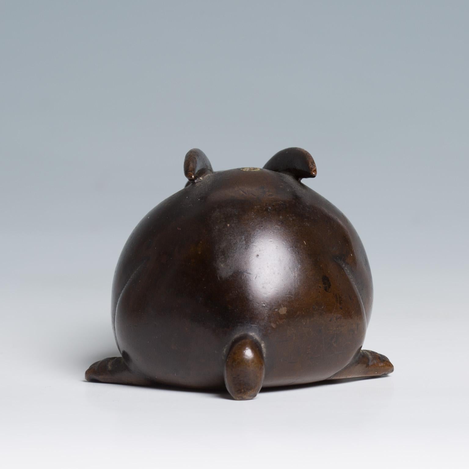 18th Century and Earlier Japanese Water Dropper, Suiteki Shaped as a Hare, Momoyama Period
