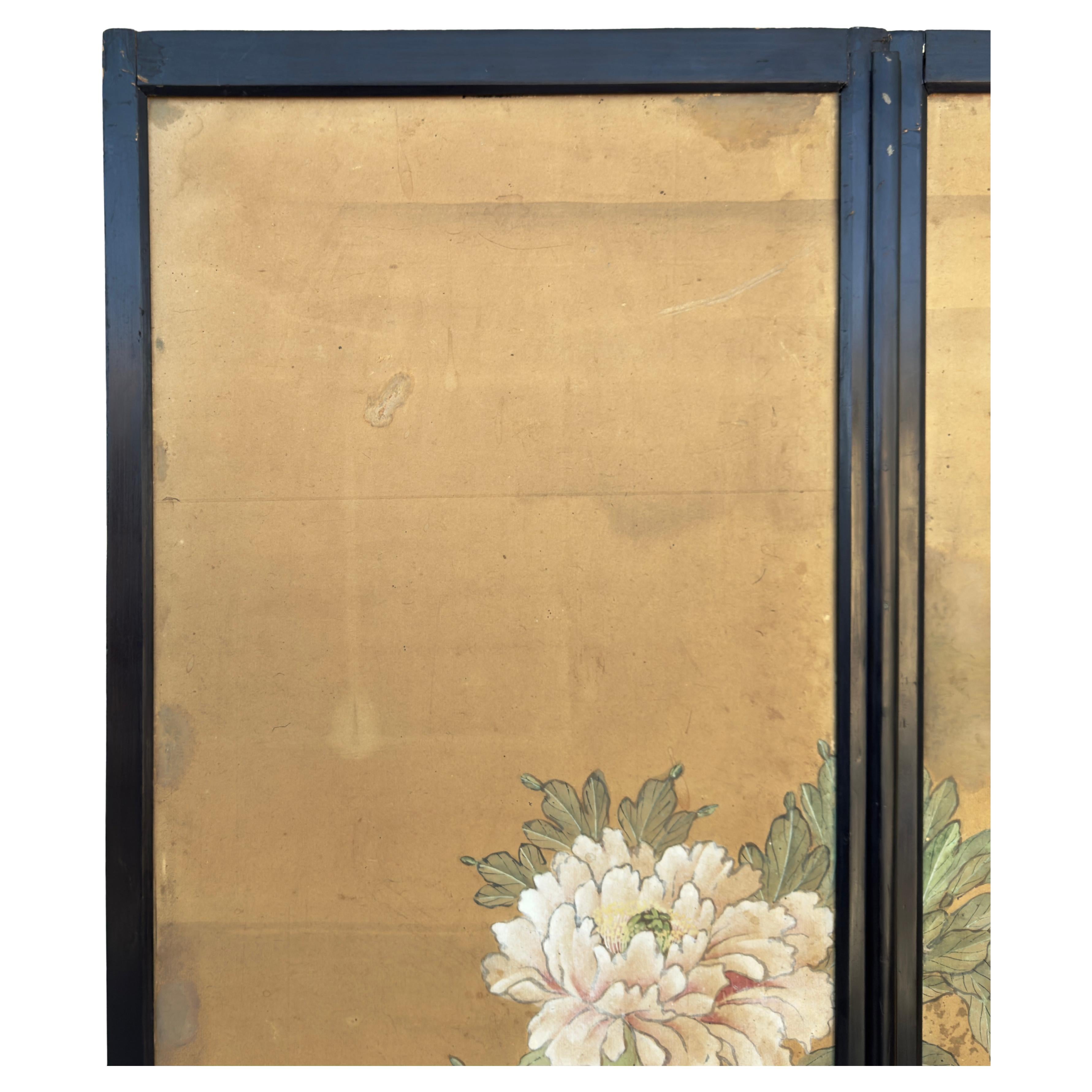 Japanese Watercolor Fusuma Door Panels, Two Panels In Good Condition In Bradenton, FL