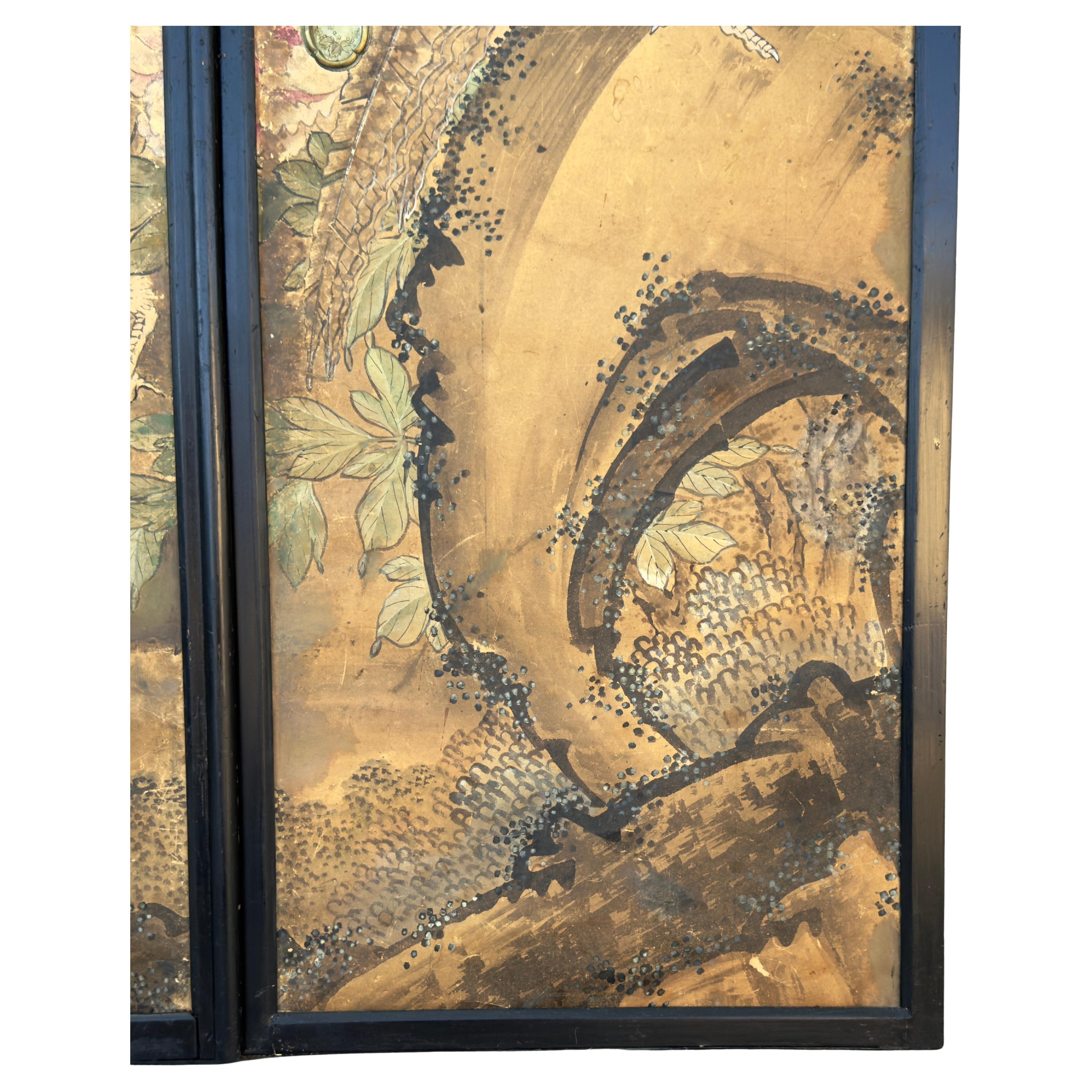 Paper Japanese Watercolor Fusuma Door Panels, Two Panels