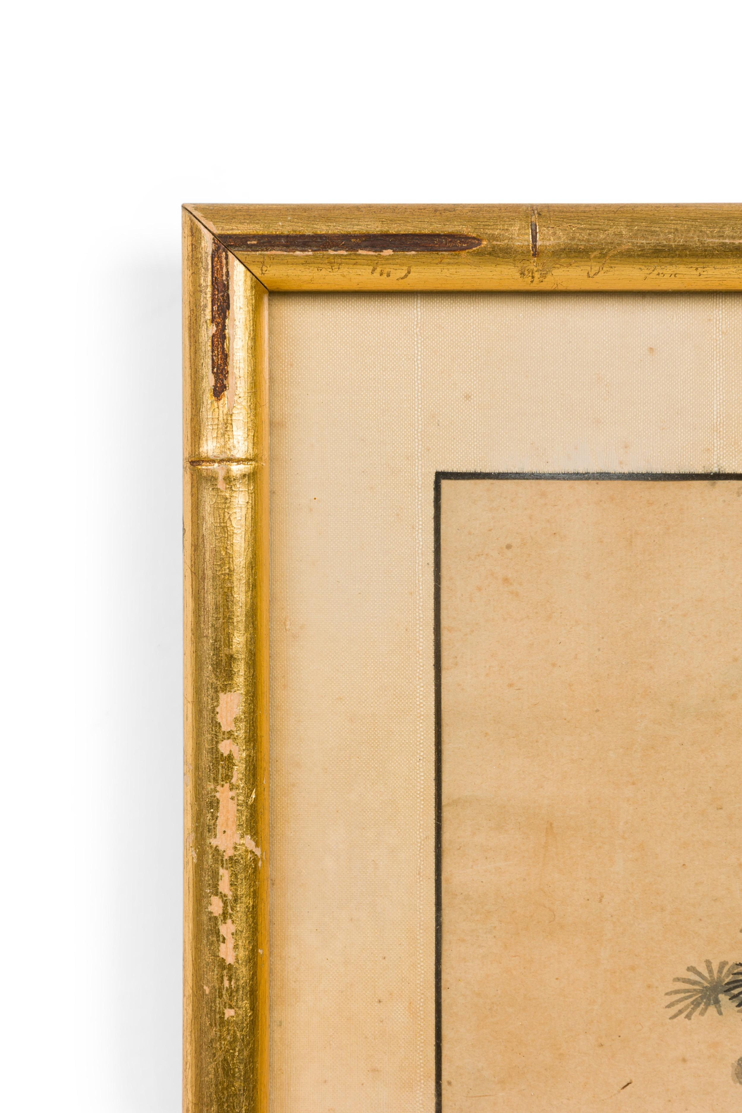 Japanisches Aquarell eines Baumes und eines Tempels im Hintergrund (Anglo-japanisch) im Angebot