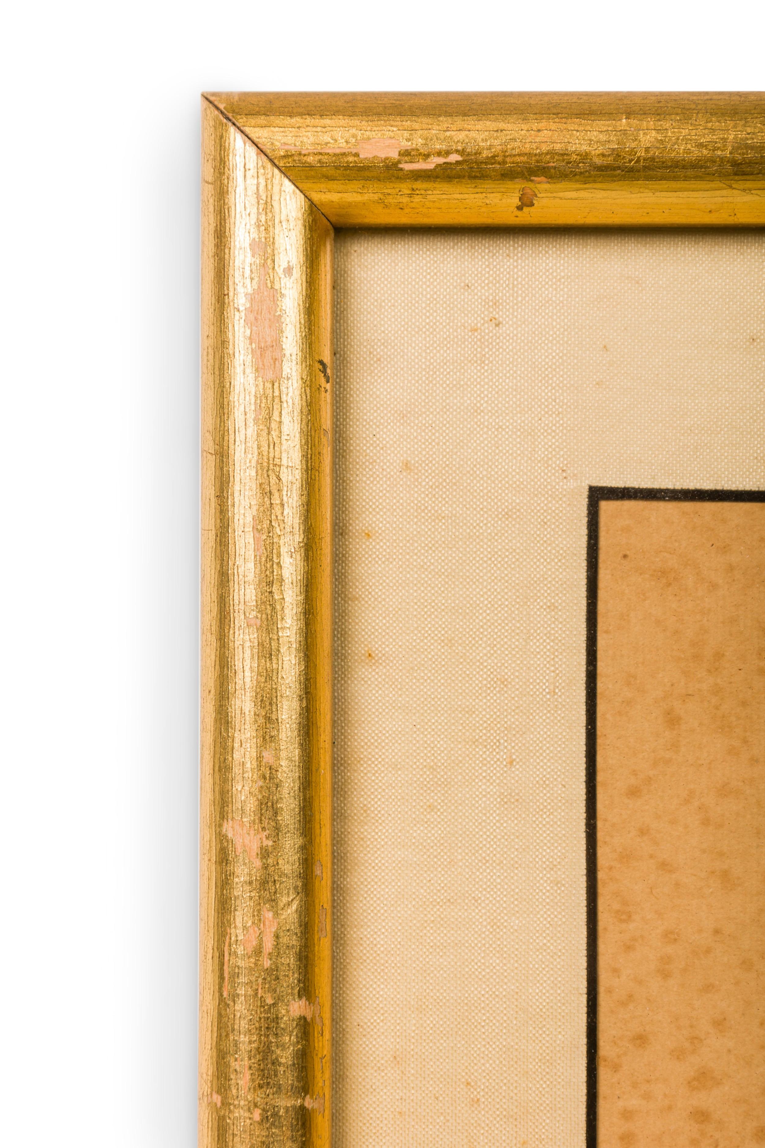 Acuarela japonesa de Un árbol en una colina sin hojas Japonés en venta