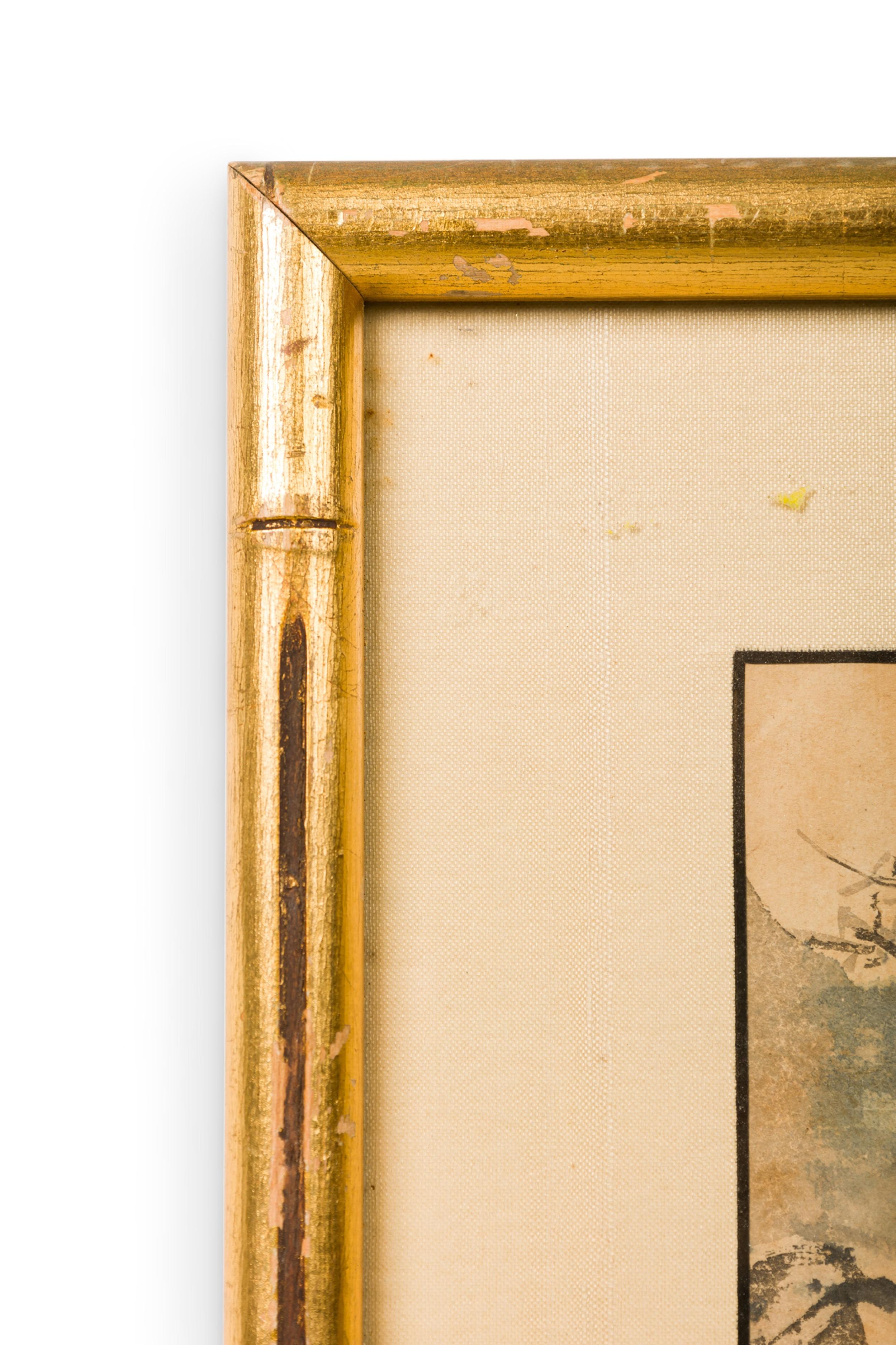 Japanisches Aquarell eines auf einer Klippe sitzenden Mannes (Anglo-japanisch) im Angebot