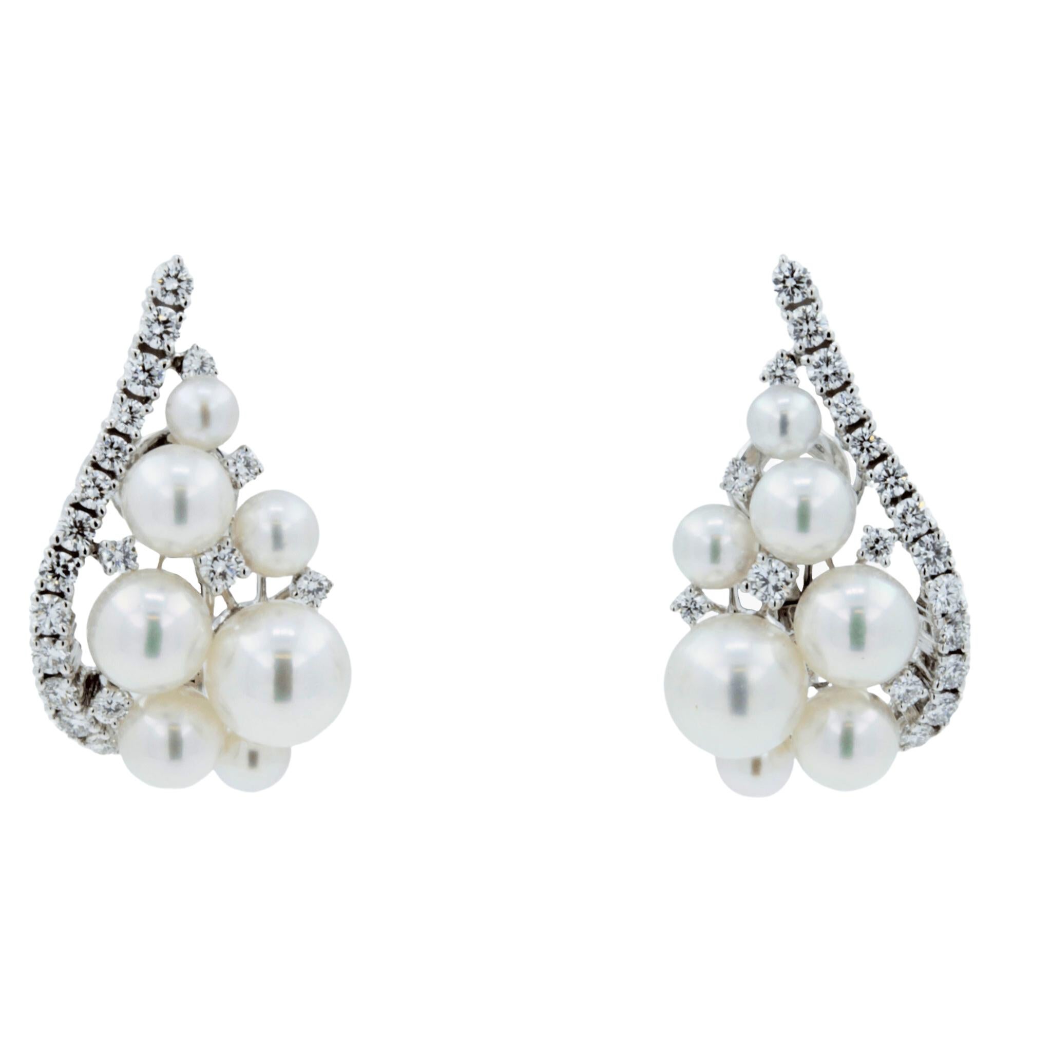 Akoya Pearl & Diamond Grape Bunch Earrings

This collection of rich and tempting orbs comes to life with Akoya pearls bunched like sweet, luscious grapes thar wrap around a neck or finger and hang delicated from an ear.  The subtle, organic