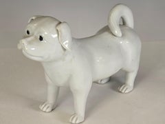 Japanese White Glazed Hirado Ware Puppy, Edo/Meiji Period, Mid 19th Century