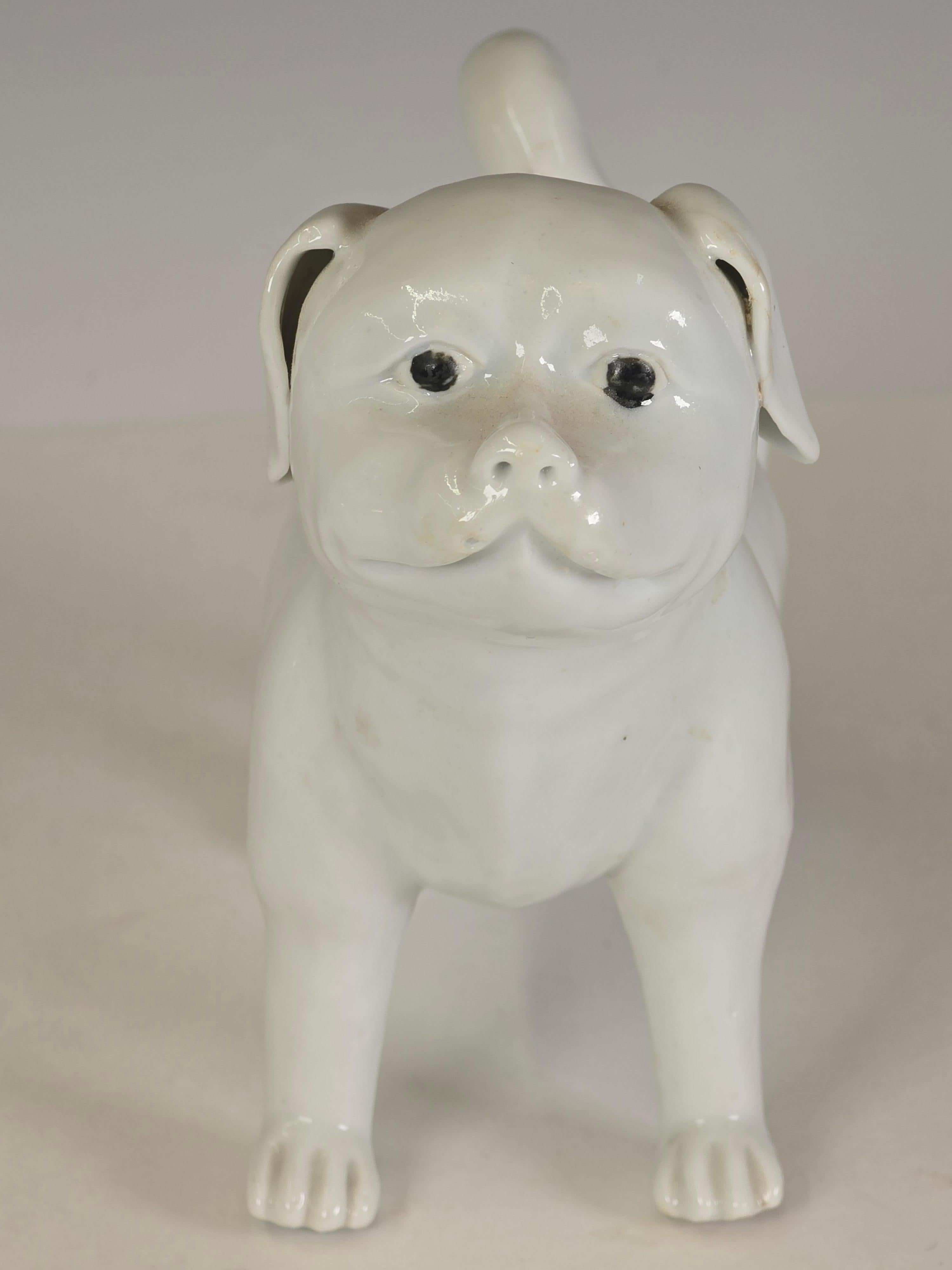 Porcelain Japanese White Glazed Hirado Ware Puppy, Edo/Meiji Period, Mid 19th Century For Sale