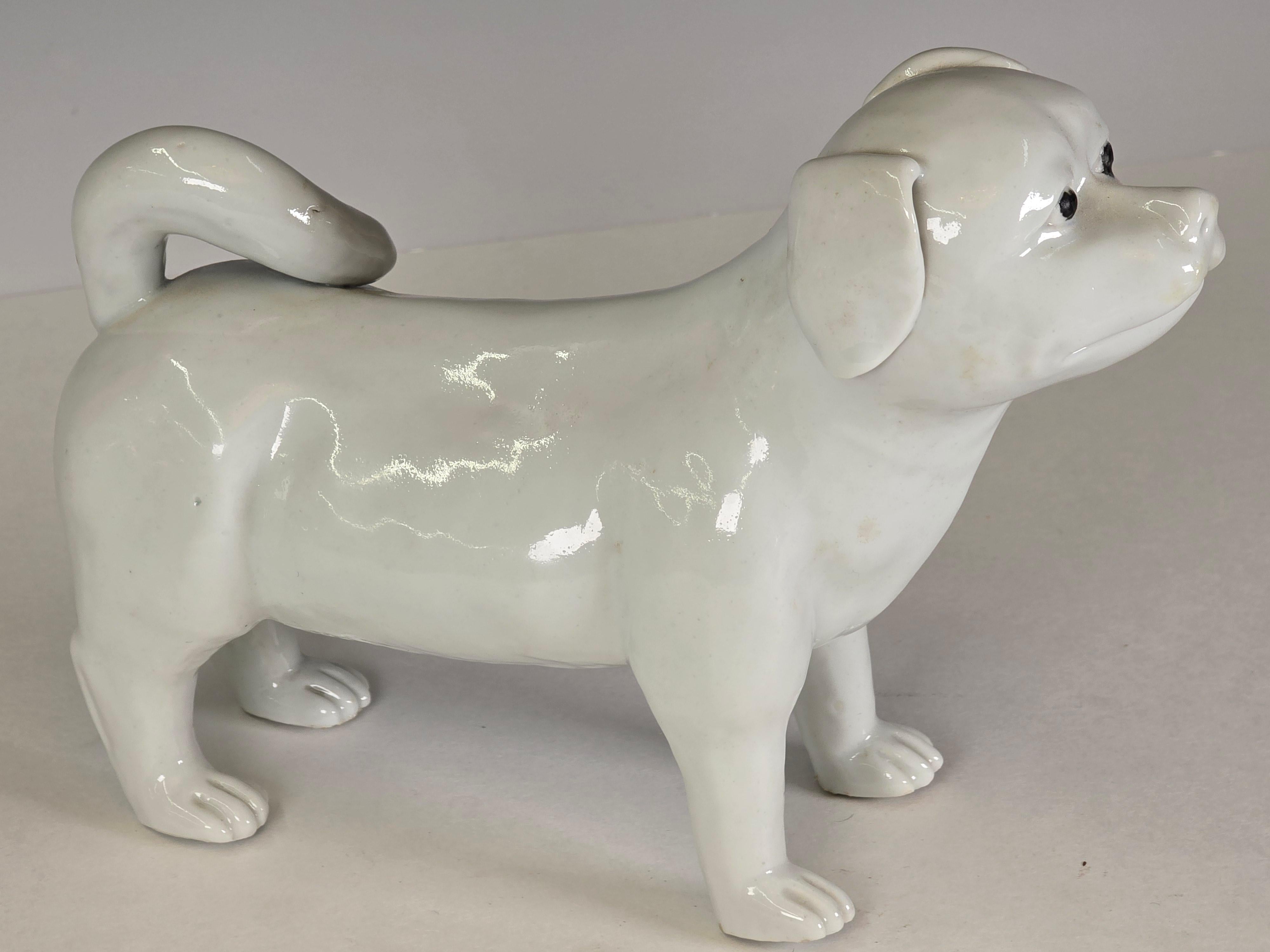 Japanese White Glazed Hirado Ware Puppy, Edo/Meiji Period, Mid 19th Century For Sale 1