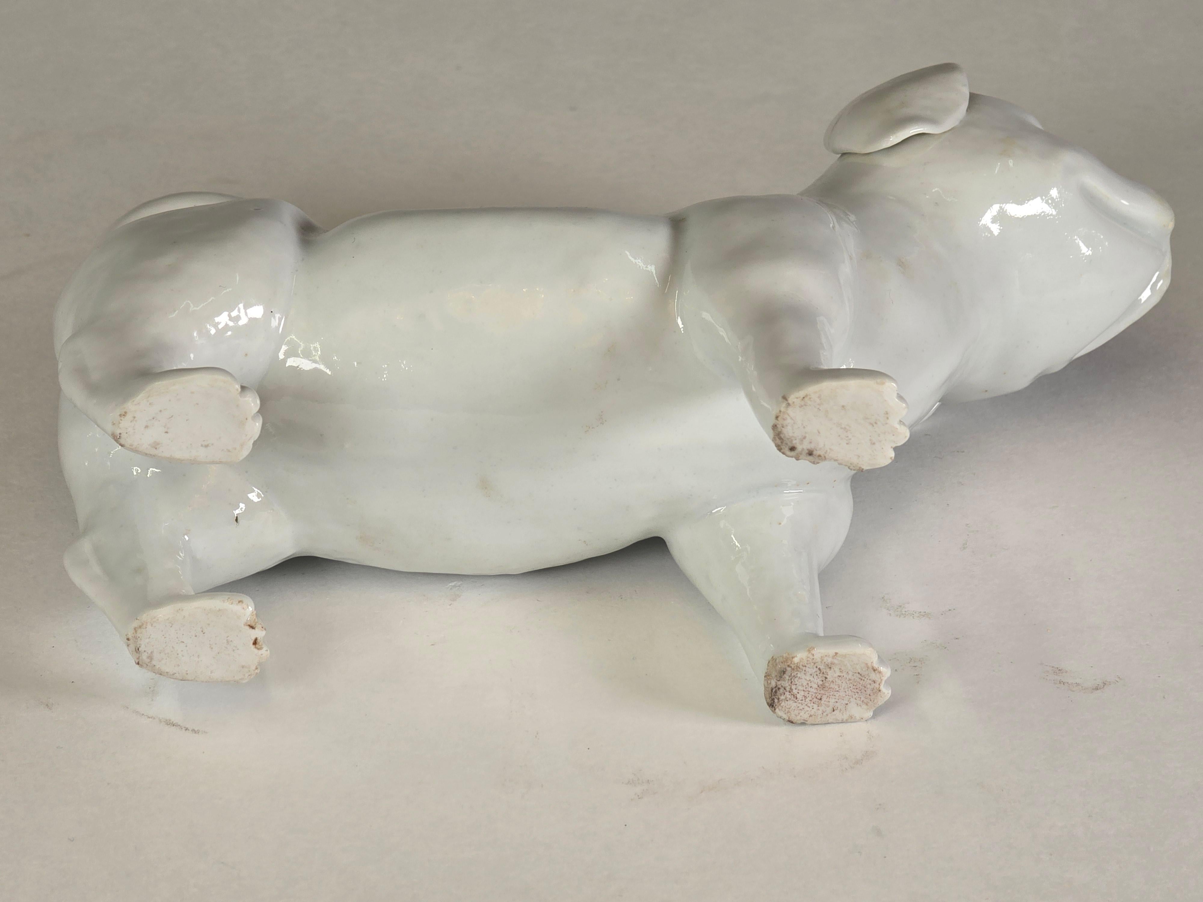 Japanese White Glazed Hirado Ware Puppy, Edo/Meiji Period, Mid 19th Century For Sale 3