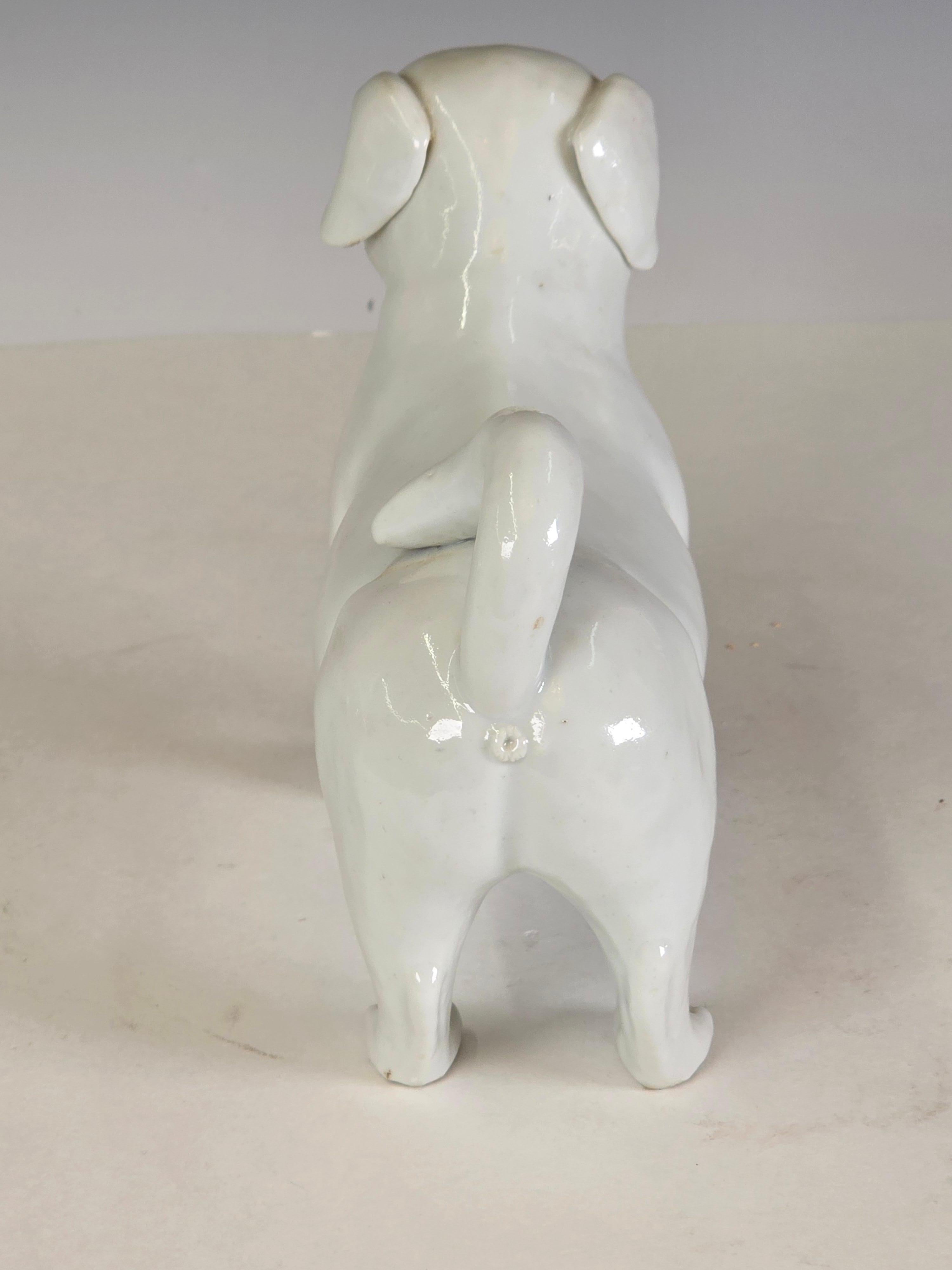Japanese White Glazed Hirado Ware Puppy, Edo/Meiji Period, Mid 19th Century For Sale 4