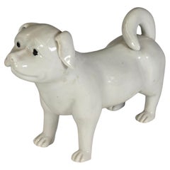 Japanese White Glazed Hirado Ware Puppy, Edo/Meiji Period, Mid 19th Century