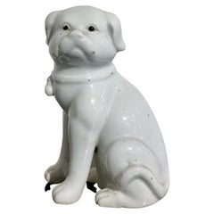 Japanese White Glazed Hirado Ware Puppy, Edo/Meiji Period, Mid 19th Century