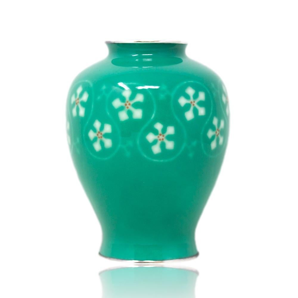 Art Déco Vaso giapponese senza fili in smalto cloisonne della ditta Ando in vendita