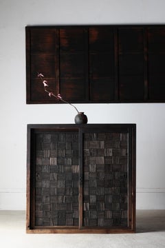 Japanese Withered Wood Grid Cabinet / Storage / Wabi-sabi Primitive