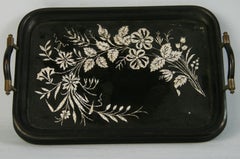 Bandeja japonesa para servir de madera y plata