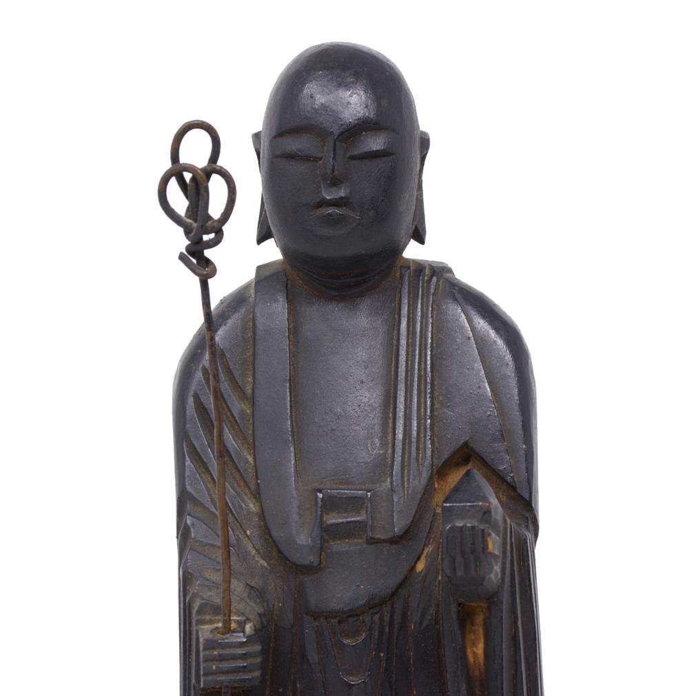 Japanese Wood figure of Jizo For Sale 2