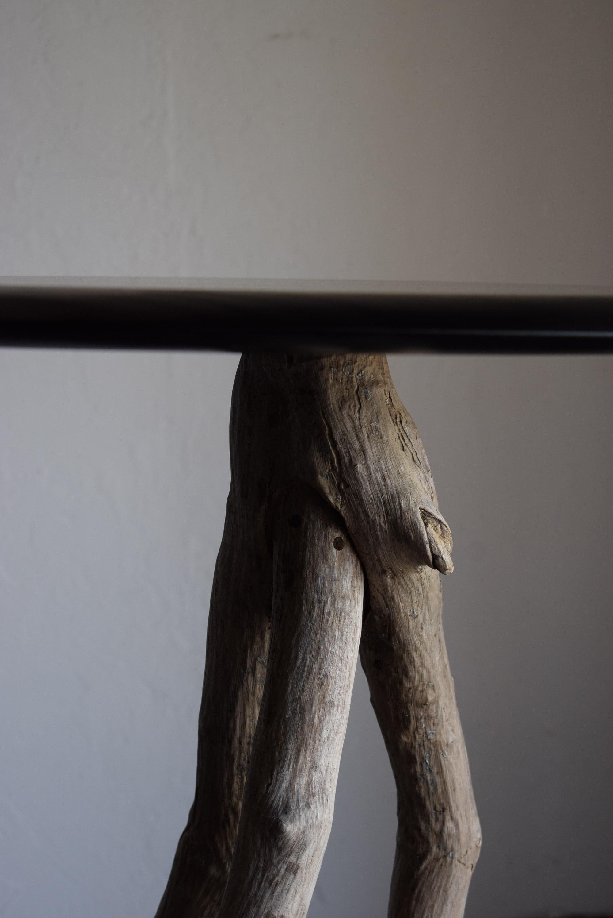 Japanischer Holztisch / Wabi-Sabi Tisch / Primitiver Tisch / Messestand im Angebot 8