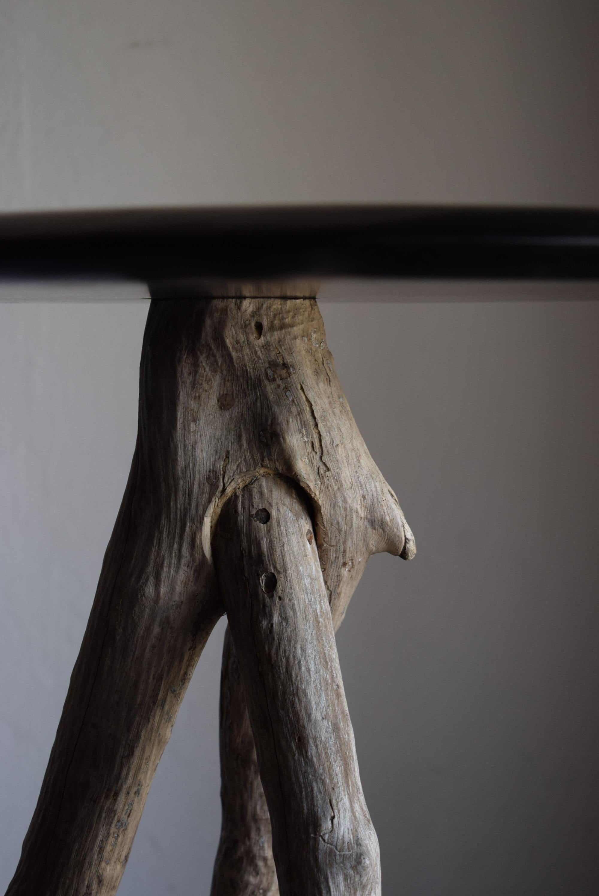 Japanischer Holztisch / Wabi-Sabi Tisch / Primitiver Tisch / Messestand im Angebot 9