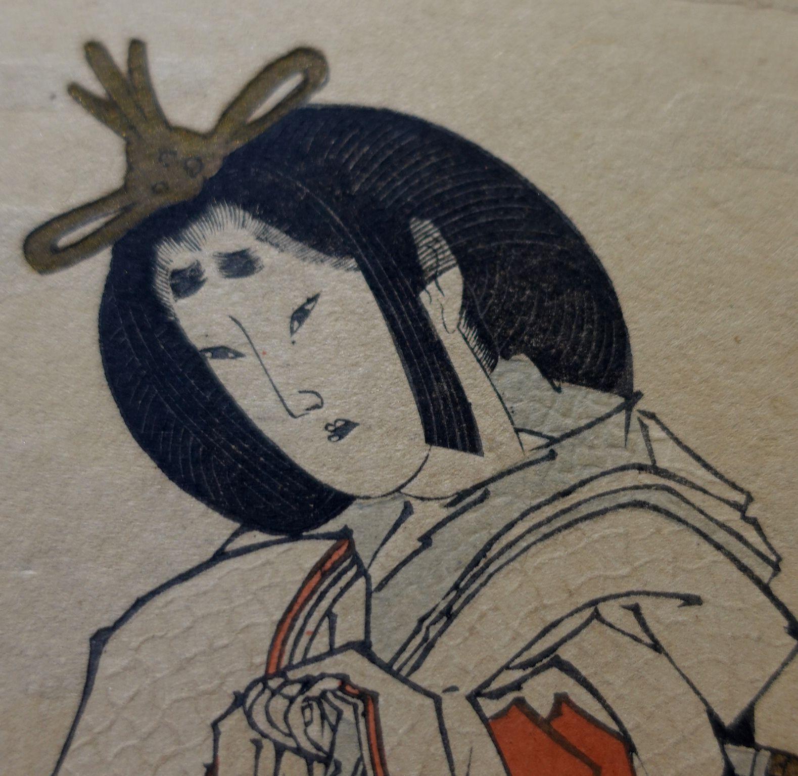 Original Japanese Woodblock print, chuban Size 